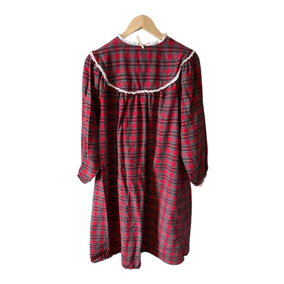 LANZ OF SALZBURG Red Plaid Flannel Nightgown Size Medium - Picture 12 of 13